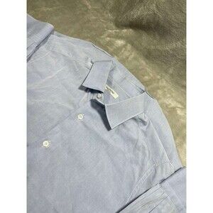 Valentino Button Down Shirt Men's Size 40 x 15 3/4 Blue Long Sleeves